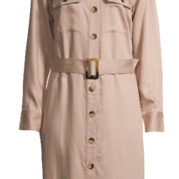 Time and Tru Long Sleeve Dress in Beige - Picture 1 of 5